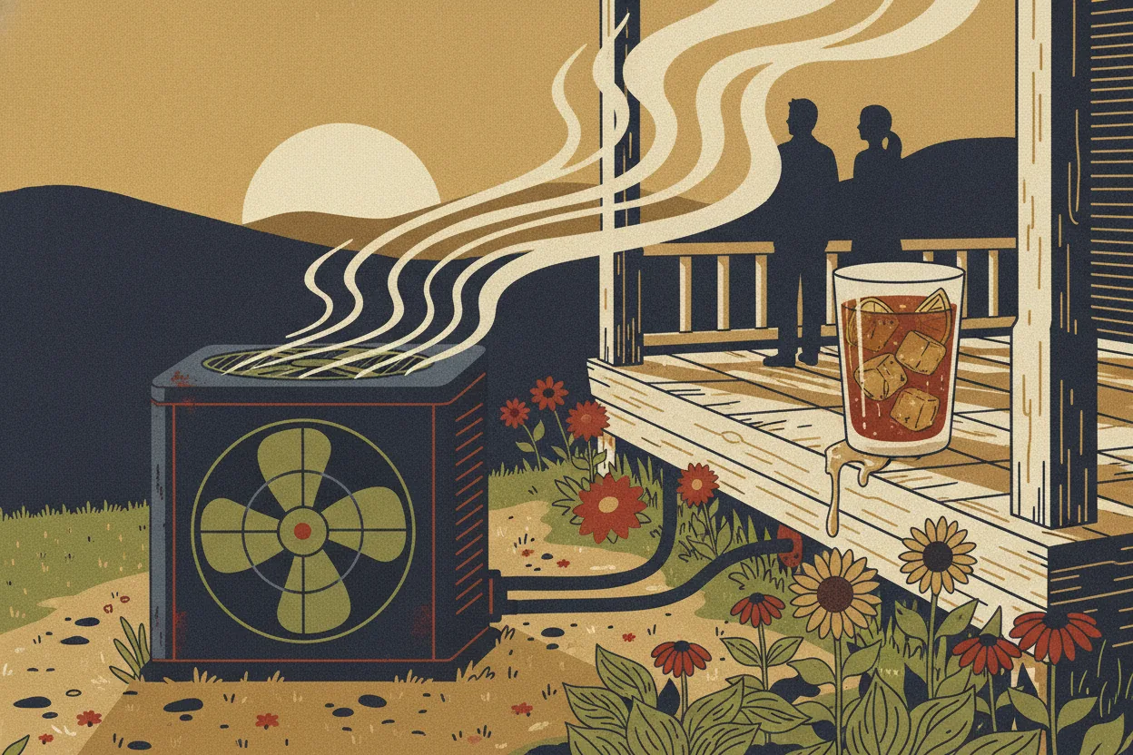 Illustration: new HVAC system in autumn