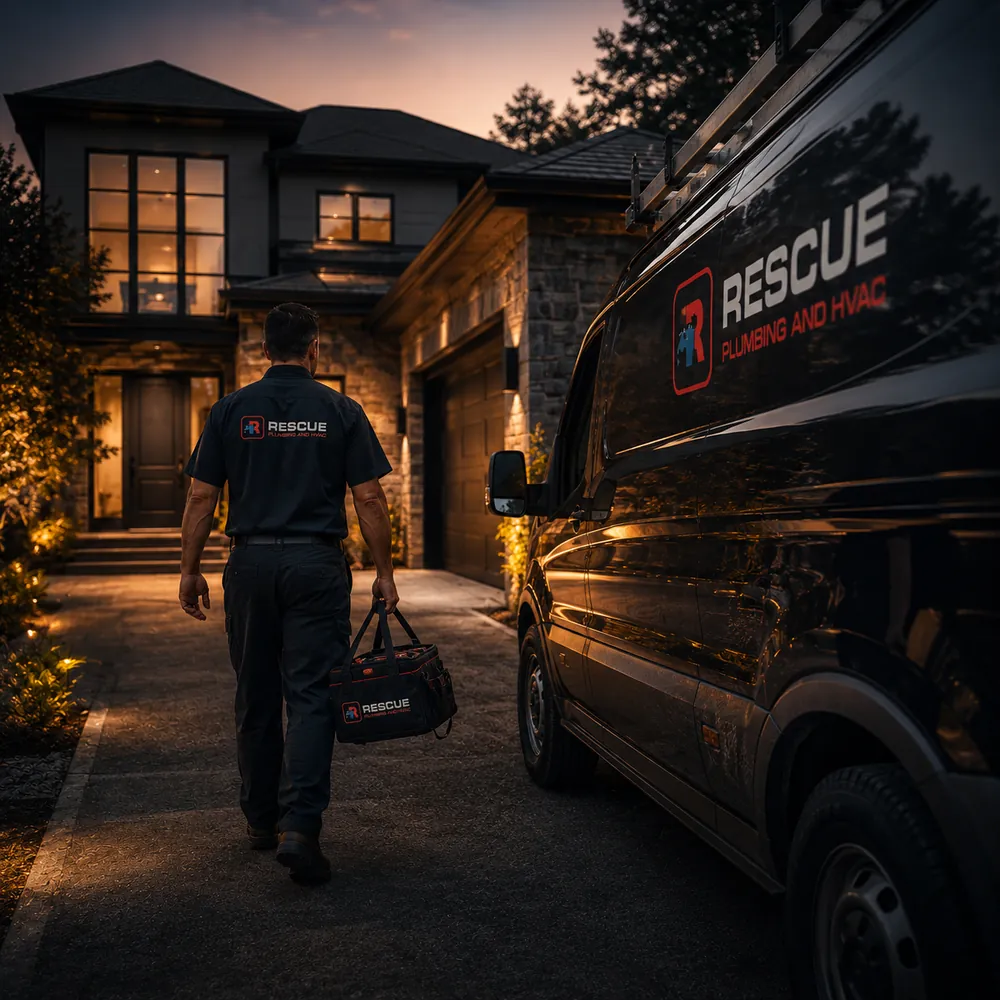 Rescue technician arriving at a Montclair NJ home to trace a hidden water leak