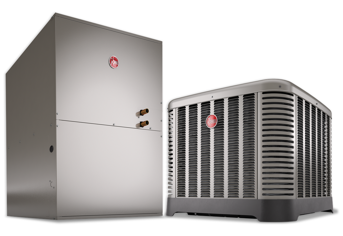 Rheem central A/C condenser with matched air handler
